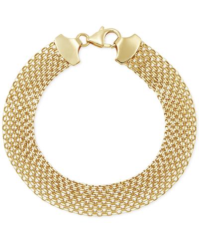 Macy's Wide Bismark Link Chain Bracelet In Gold Over Silver