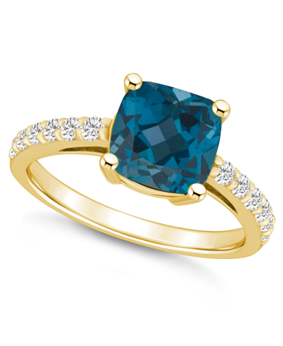 Macy's London Blue Topaz (2-3/4 Ct. T.w.) And Diamond (1/3 Ct. T.w.) Ring In 14k Yellow Gold