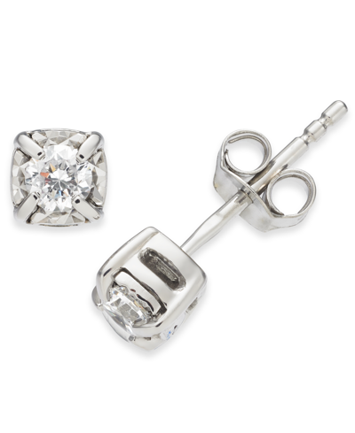 Macy's Diamond Stud Earrings (1/4 Ct. T.w.) In 14k White Gold