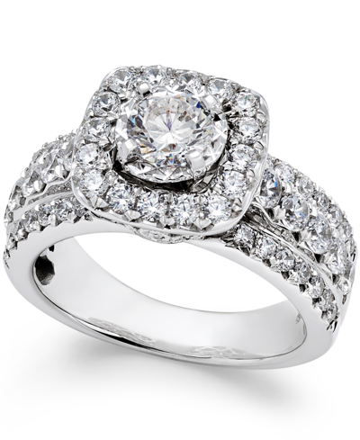 Macy's Diamond Halo Engagement Ring (2 Ct. T.w.) In 14k White Gold