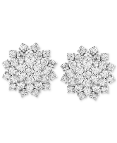 Macy's Diamond Cluster Stud Earrings (2 Ct. T.w.) In 10k White Gold