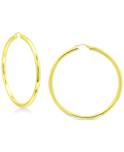 Giani Bernini Round Polished Large Hoop Earrings, 70mm, Created For Macy's In Gold Over Silver