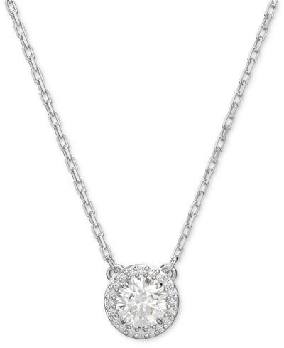 Swarovski Silver-tone Constella Crystal Pendant Necklace, 14-7/8" + 3" Extender In Metallic