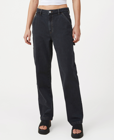 Cotton On Women's Carpenter Straight Jeans In Smokey Black