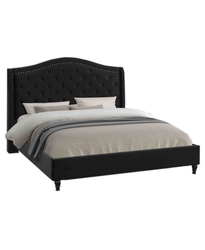 Best Master Furniture Myrick Upholstered Tufted Platform Bed, California King In Black