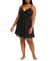 INC INTERNATIONAL CONCEPTS PLUS SIZE LACE CHIFFON NIGHTGOWN, CREATED FOR MACY'S