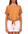 Sanctuary All Day Tie-hem Cuffed T-shirt In Lion