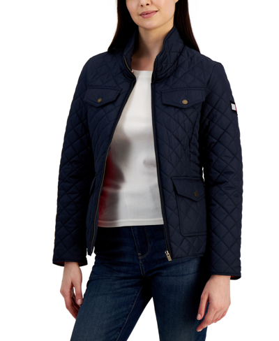 Tommy Hilfiger Plus Size Quilted Stand-collar Jacket In Sky Captain
