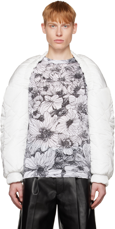 Dries Van Noten White Quilted Down Jacket In 1 White