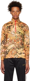 Palmer Orange Printed Sweater In Orange