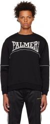 Palmer Black Embroidered Sweatshirt In Black, Silver