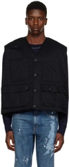 Jan-jan Van Essche Black O-project Vest In Black