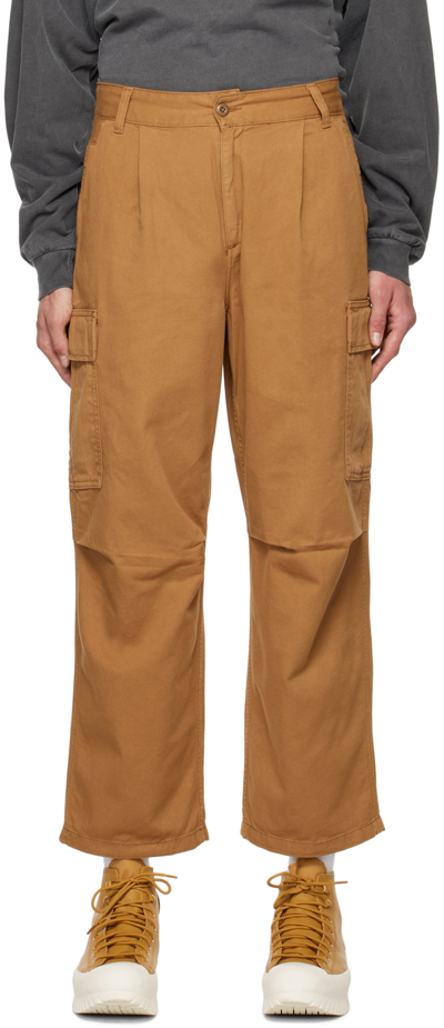 Carhartt Organic-cotton Cargo-trousers In Brown