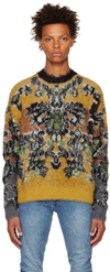Aries Fleur Woven-graphic Knitted Jumper In Multi