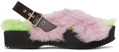 Dries Van Noten Purple Furry Sandals In 404 Mauve
