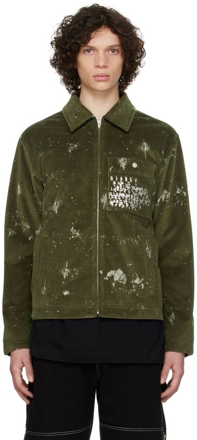 Misbhv Green Stained Jacket In Olive