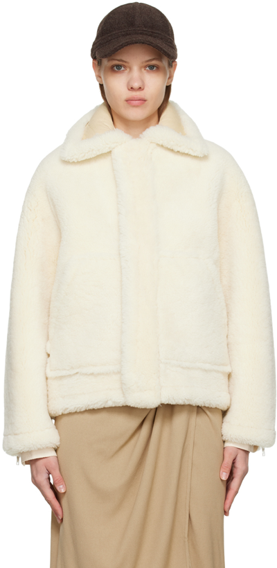 Jacquemus Shearling Jacket In White
