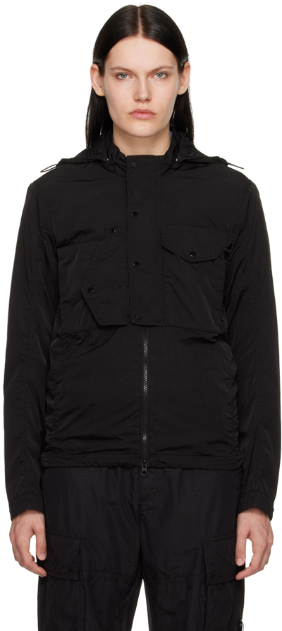 C.p. Company Chrome R Goggle Overshirt In 999 Black
