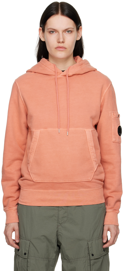 C.p. Company Pink Lens Hoodie In 476 Cedar Wood