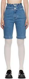 Shushu-tong Ssense Exclusive Blue Mid-length Denim Shorts In Bl100 Blue