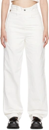SHUSHU-TONG SSENSE EXCLUSIVE WHITE DOUBLE LAYER JEANS