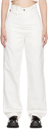 Shushu-tong Ssense Exclusive White Double Layer Jeans In Wh100 White