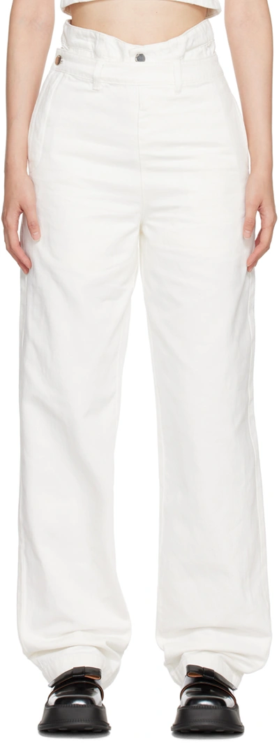 Shushu-tong Ssense Exclusive White Double Layer Jeans In Wh100 White