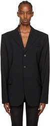 Nensi Dojaka Black Tailored Blazer In Black Black
