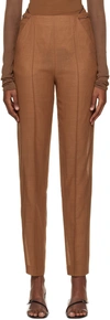 Nensi Dojaka Brown Tailored Trousers In Caraml Caramel