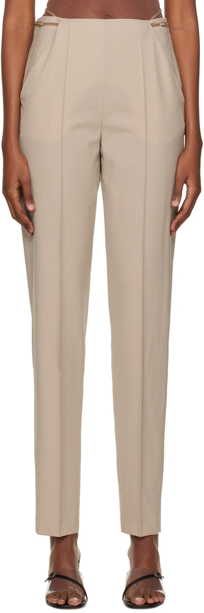 Nensi Dojaka Beige Tailored Trousers In Beige Beige