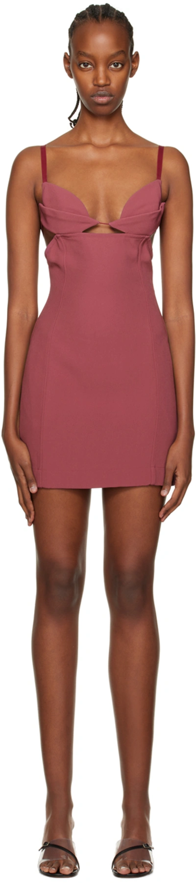 Nensi Dojaka Pink Fitted Minidress In Hawros Hawthorn Rose