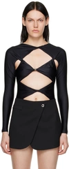 Coperni Black Cutout Bodysuit In Black