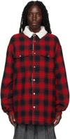 WE11 DONE RED CHECK JACKET