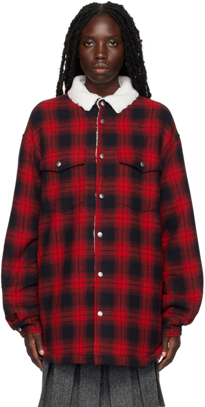 We11 Done Red Check Jacket
