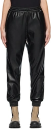 Hugo Boss Black Drawstring Faux-leather Lounge Pants In 1 Black