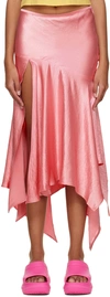 Collina Strada Pansy Handkerchief Midi Skirt In Guava