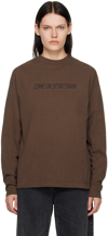 Inscrire Brown Flocked Long Sleeve T-shirt In Brown