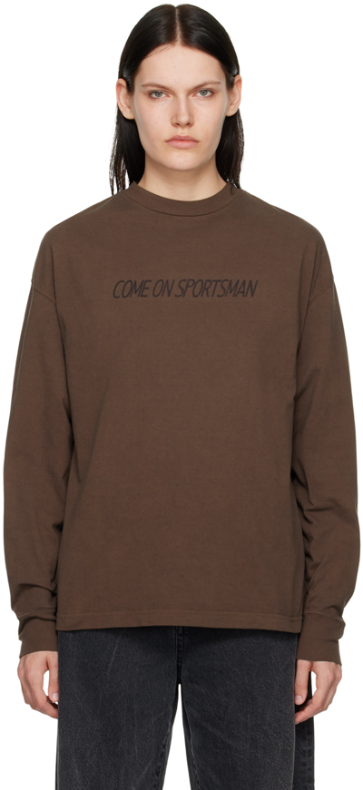 Inscrire Brown Flocked Long Sleeve T-shirt