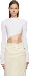 Jacquemus Carozzu Open-back Cutout Stretch-jersey Bodysuit In 100 White