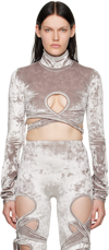 Ottolinger Silver Wrap Loop Turtleneck In Multi