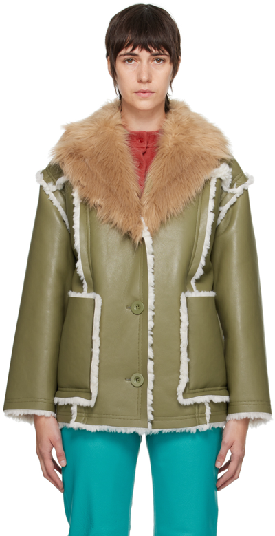 Stand Studio Khaki Angelina Coat In Green