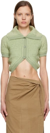 Jacquemus Green Le Papier 'le Cardigan Campana' Cardigan In 510 Light Green