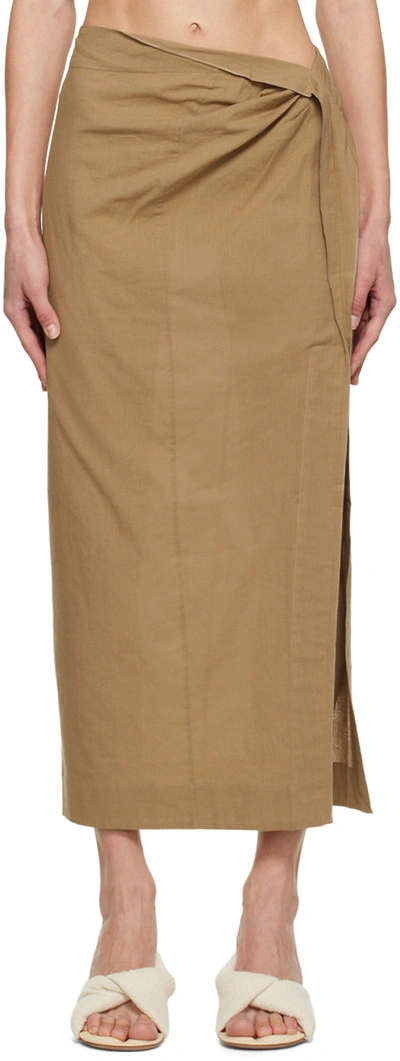 Jacquemus Beige Le Papier 'la Juve Draggiu' Maxi Skirt In 150 Beige