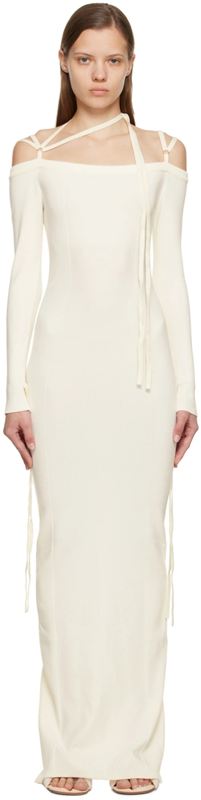 Jacquemus La Robe Arnesi Viscose Blend Knit Dress In Off-white | ModeSens
