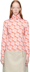 Meryll Rogge Triangular Patterned Turtleneck Top In Pink