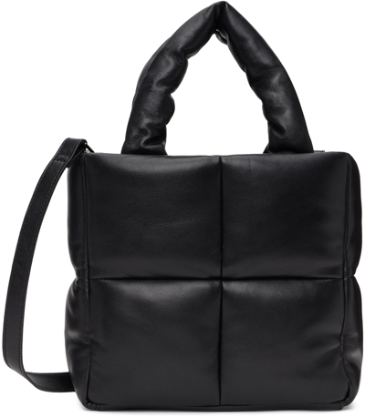 Stand Studio Rosanne Puffy Leather Tote Bag In Black
