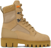 Heron Preston Lace-up Military Boots In Beige Beige