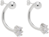 MGN SSENSE EXCLUSIVE SILVER CLAWED HEART BELLY RING EARRINGS