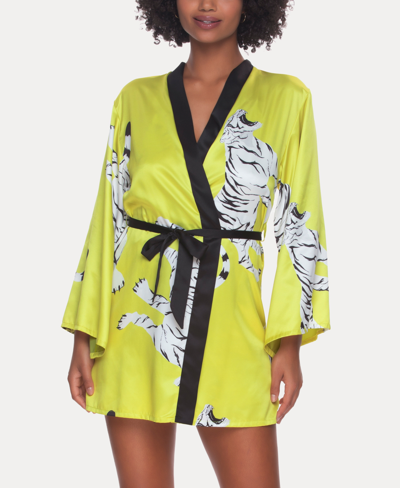 Jezebel Women's Adrienne Printed Satin Kimono In Tiger
