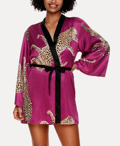 Jezebel Women's Adrienne Printed Satin Kimono In Jaguar